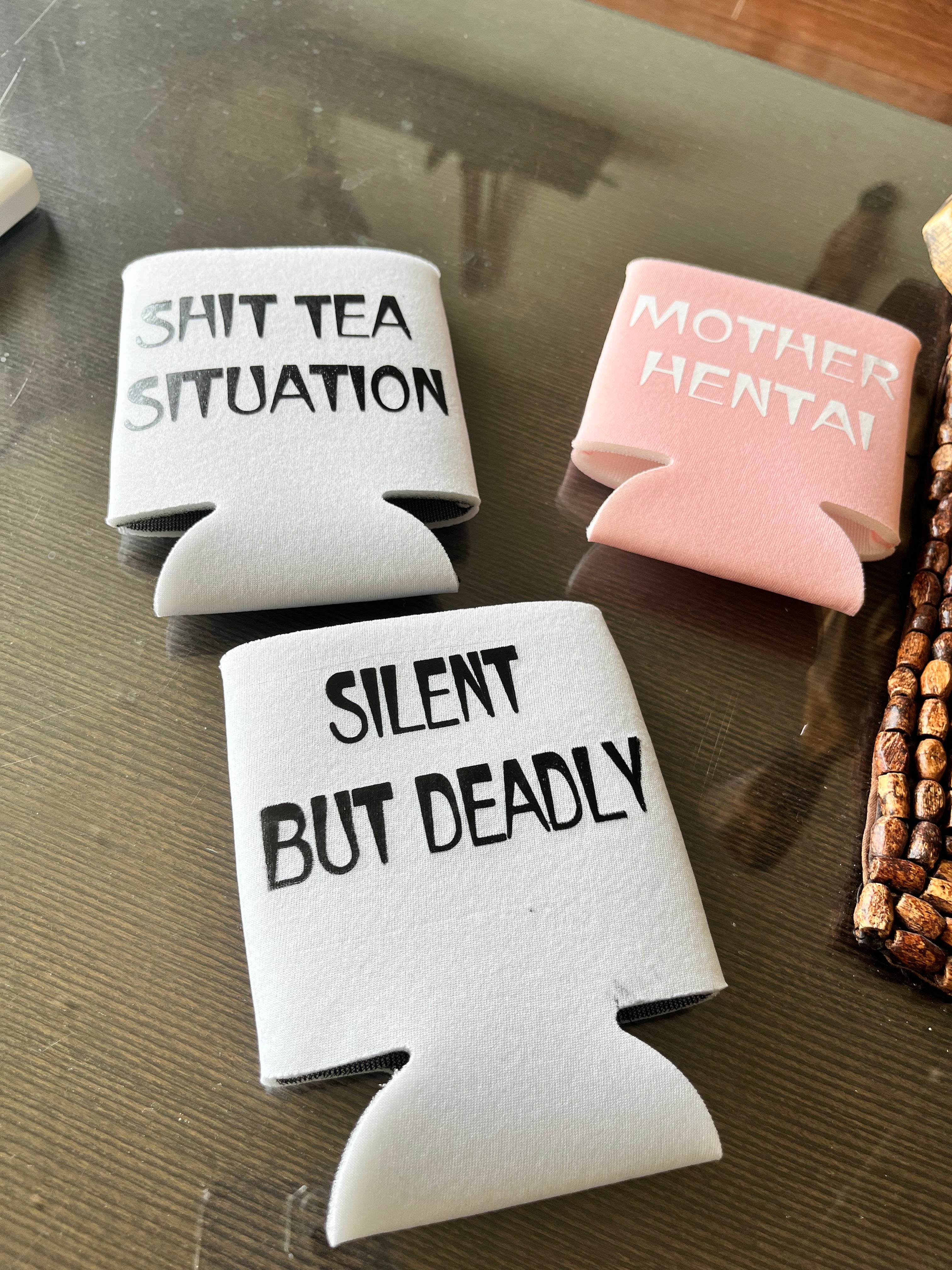 Custom koozies, keychains & fanny packs.