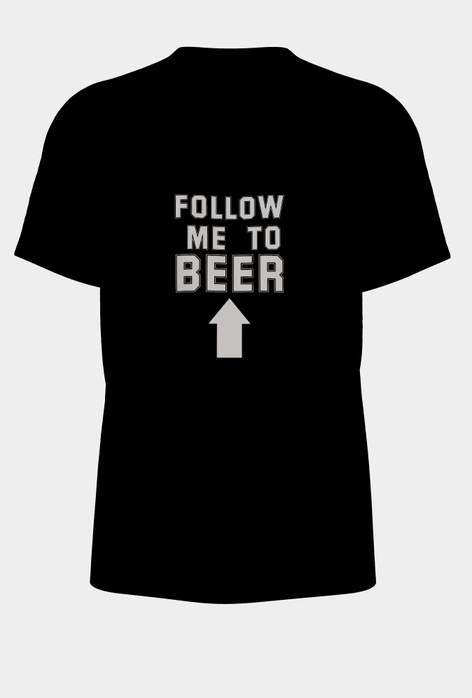 Follow Me to Beer T-Shirt (with arrow)